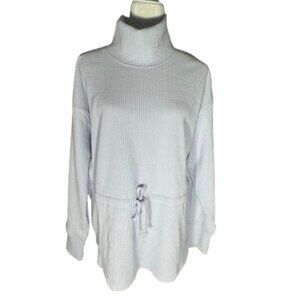 NWT Haven Well Within Mock Neck Ribbed Long Sleeve Drawstring-Waist Tunic Medium